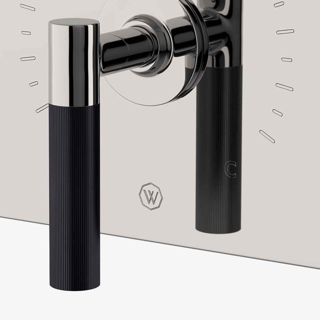 BTH12D Облицовка термостатического регулирующего клапана Bond Union Series Square с эмалевым гильошированным рычагом Waterworks - Вид №1