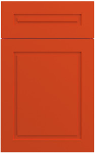 Фасады для кухни Модерн Фрезеровка «Ла Дефанс» Оранжевый глянец №185