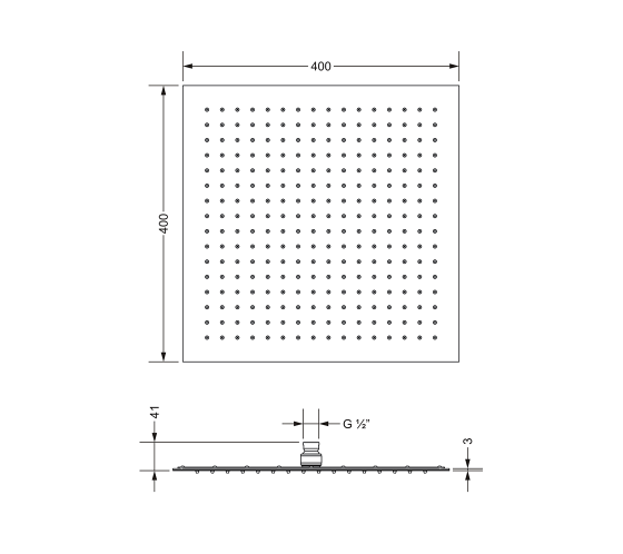 Верхний душ, 400 x 400 мм JOERGER Turn 649.13.980.000 - Вид №1