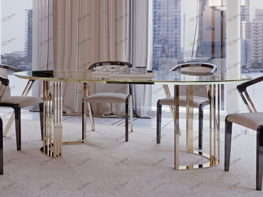 Bizzotto Овальный обеденный стол из стекла Symphony - infinity sun-id-1346649