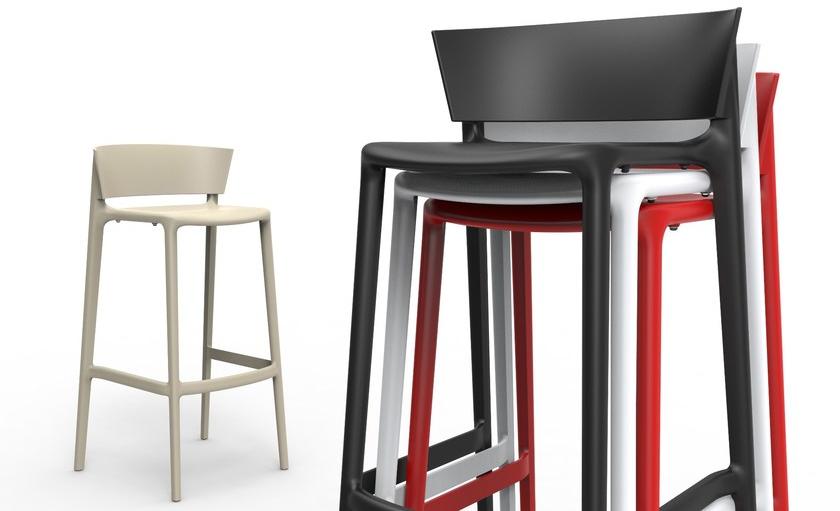 VONDOM Барный стул из полипропилена с подставкой для ног Africa sun-id-1492072 - Вид №1