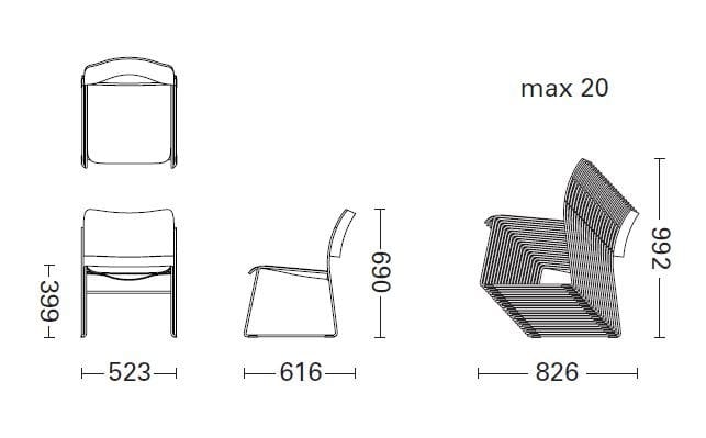 Штабелируемый стул для салазок Howe 40/4 ARCH-00076722 - Вид №6