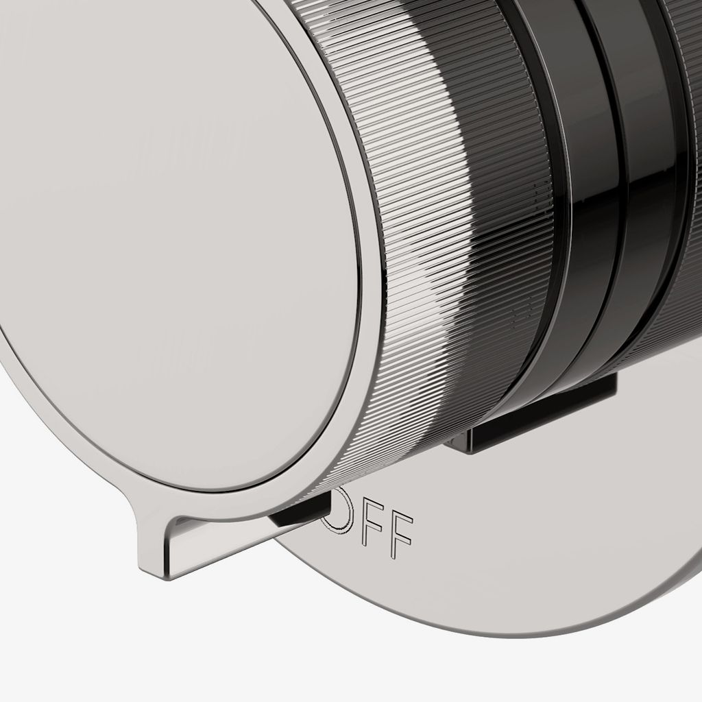 B2T14A Двусторонняя переключающая отделка серии Bond Tandem с ручкой-ручкой с гильошированными линиями Waterworks - Вид №1