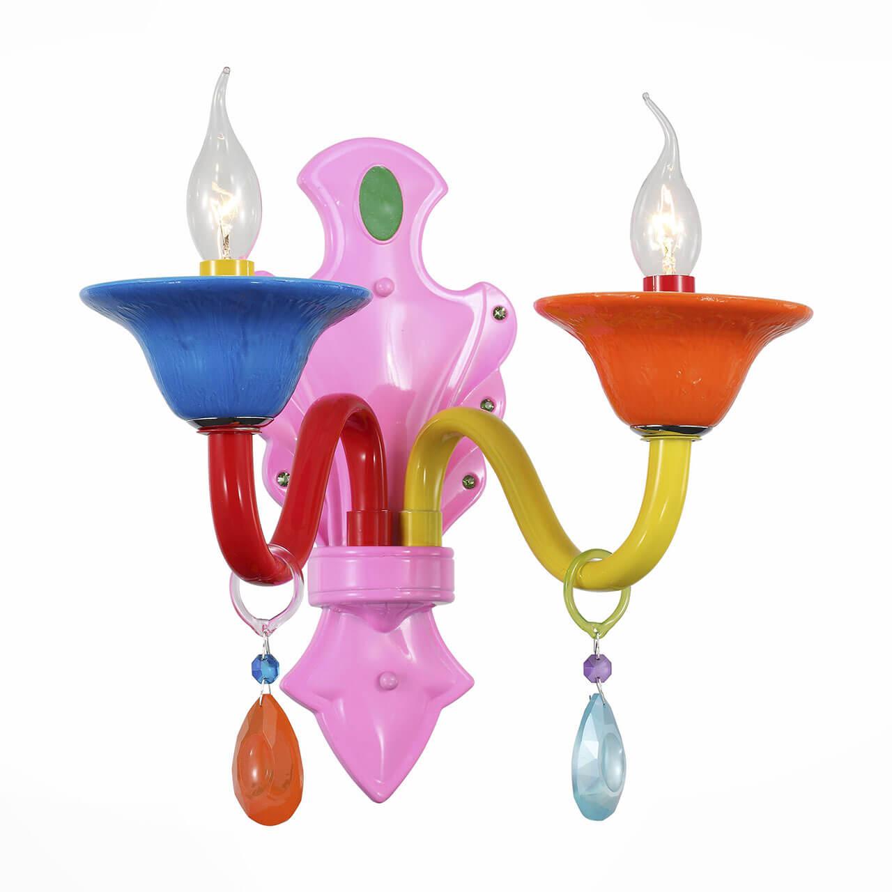 Бра настенное разноцветное ST Luce Delizia SL672.961.02 ST LUCE СВЕЧА 00-3931124 Оранжевый;разноцветный;розовый;синий  - Вид №1