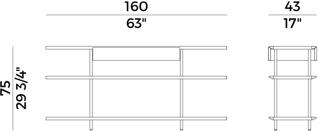 Potocco Открытый отдельно стоящий деревянный книжный шкаф Arial 870\ms - Вид №7