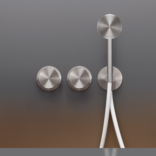 Настенный термостатический смеситель набор для ванной / душем с системой Acqua Stop, 2/3 ходовой переключающий и круглый душ рука Ø 80 мм  GIO54H CEADESIGN  - Вид №1