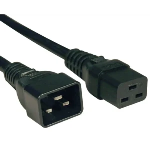 90893679 Кабель питания Hyperline IEC 320 C19 - IEC 320 C20 (3x1.5) 16A прямая вилка 1м цвет черный STLM-1110670