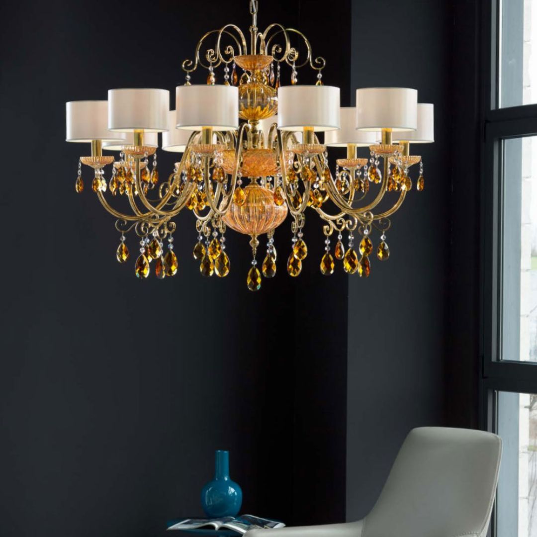 Masiero Antika 10 P16 Oro Antico/P17 Vetro Fume люстра подвесная 115077 - Вид №1