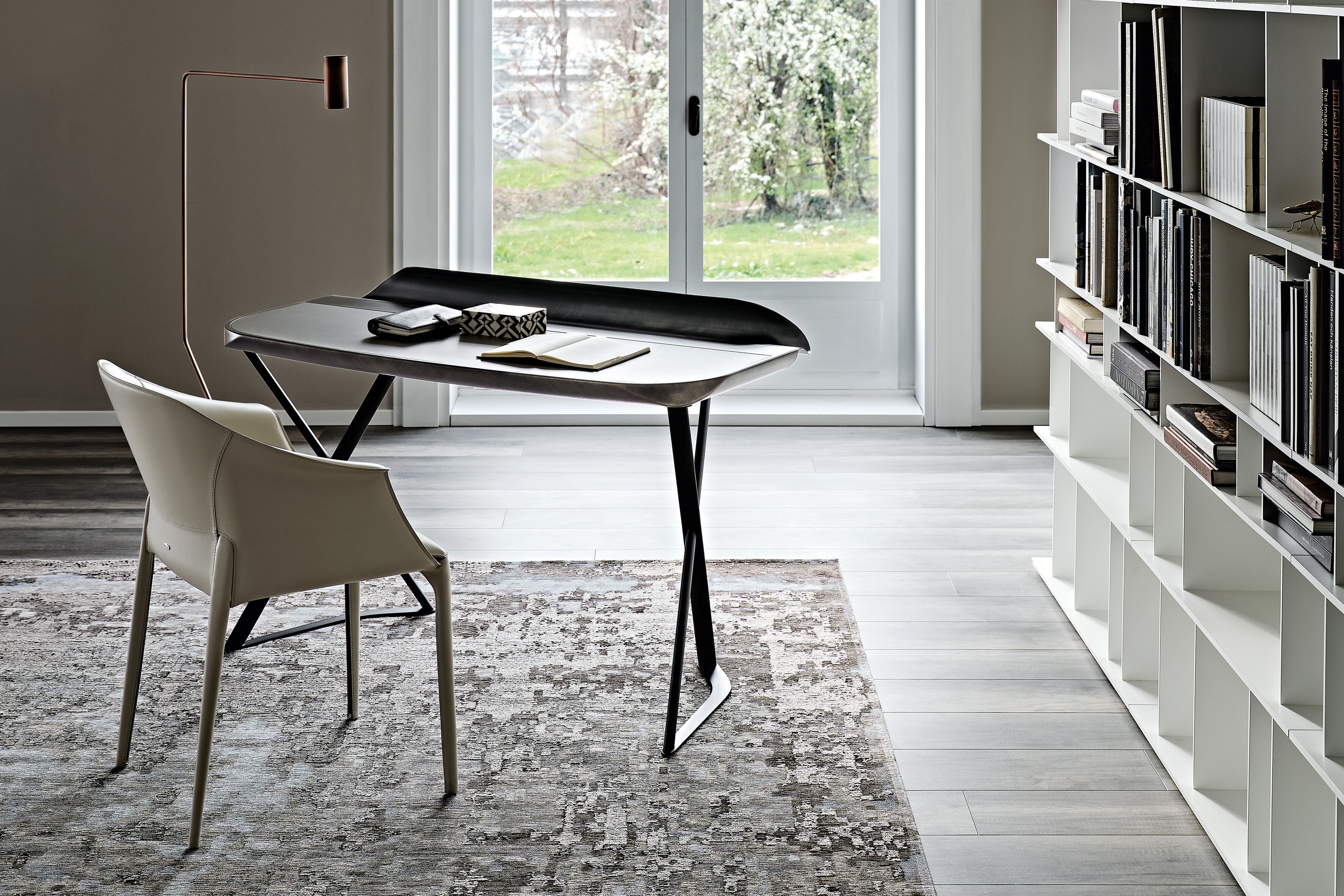 Стальной и кожаный письменный стол Cattelan italia Cocoon ARCH-00094461 - Вид №4