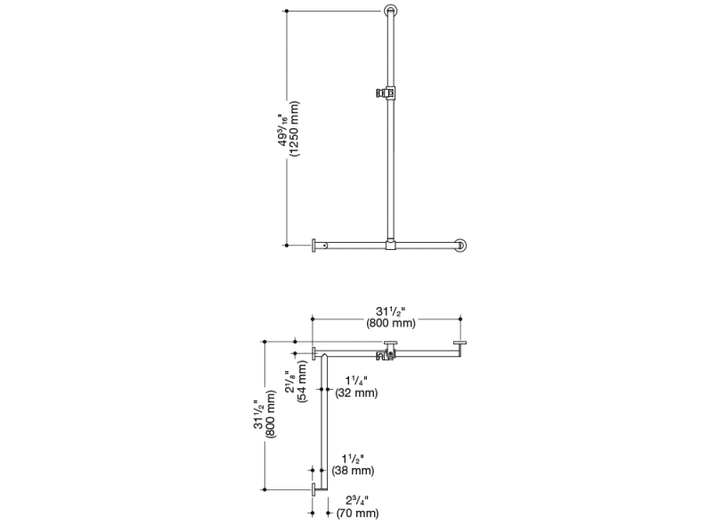 900.35.362XA Поручень для душа с выдвижным держателем для душа HEWI USA Produkte  - Вид №1