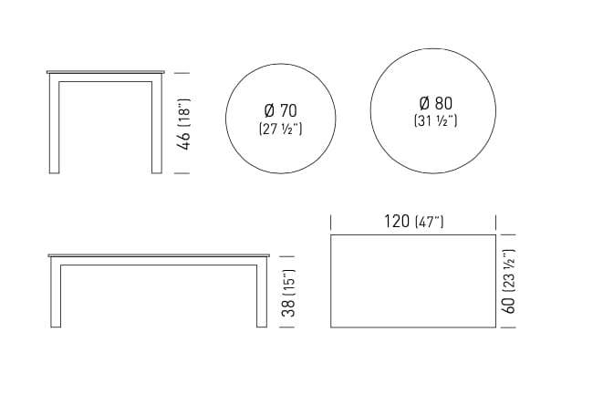 Круглый или прямоугольный журнальный столик из Compactop® GABER TAG ARCH-00028587 - Вид №5