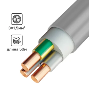 Электрический кабель Угличкабель NYM-J 3x1.5 50 м 89456222 STLM-2151600