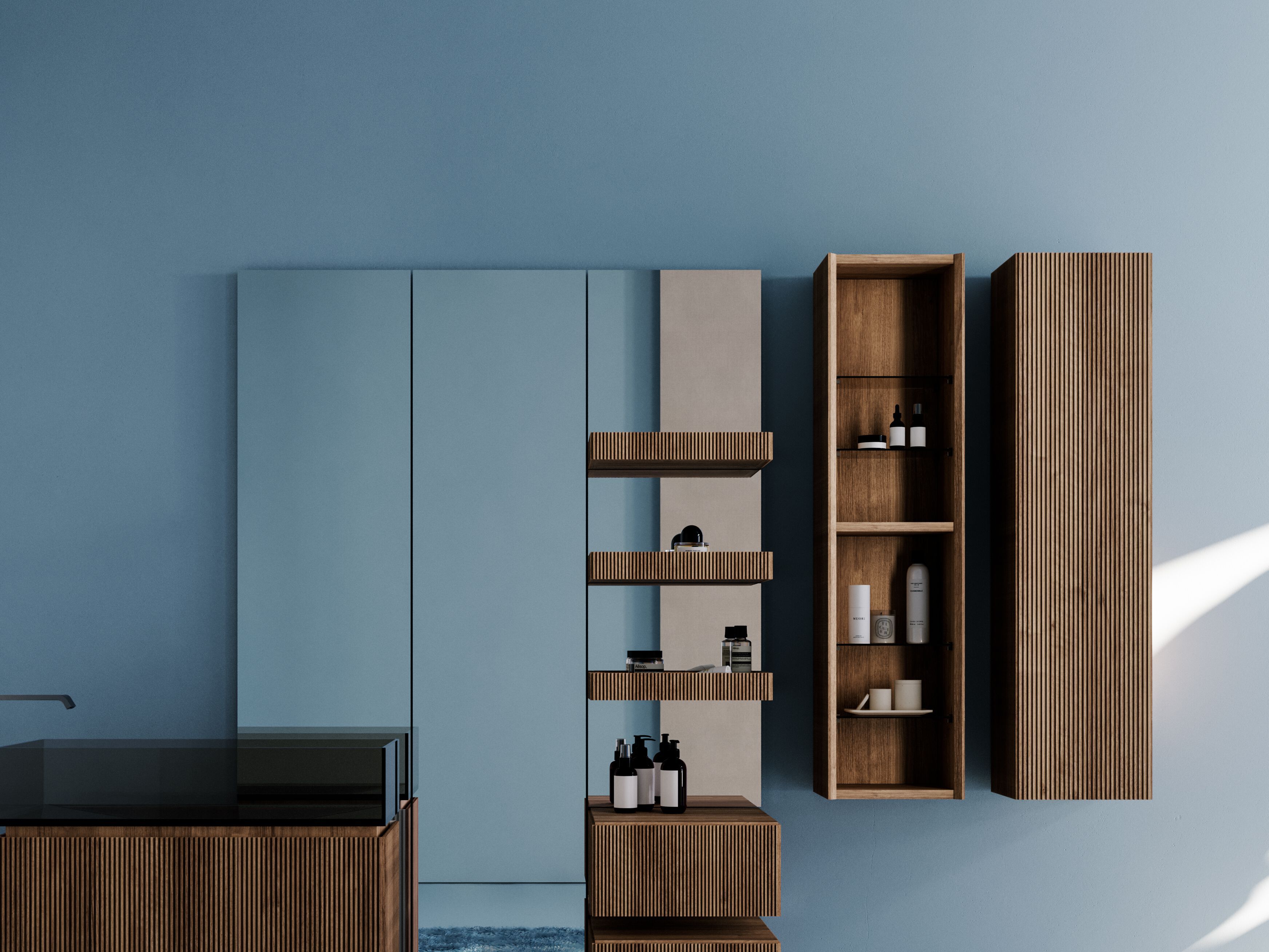 Деревянный шкаф для ванной комнаты ARTELINEA плиссе ARCH-00068143