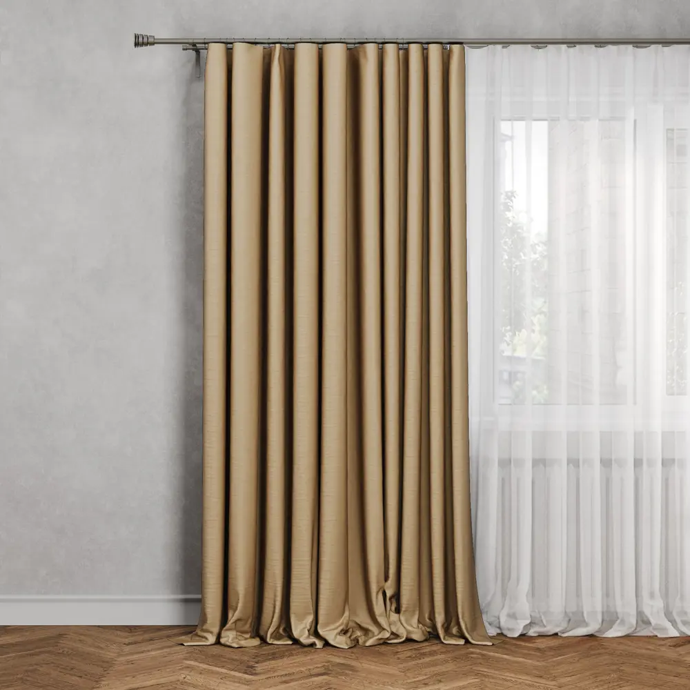 Santreyd Штора Tegal Trench 5 на ленте бежевая 140x260 см 89337094 STLM-1356399