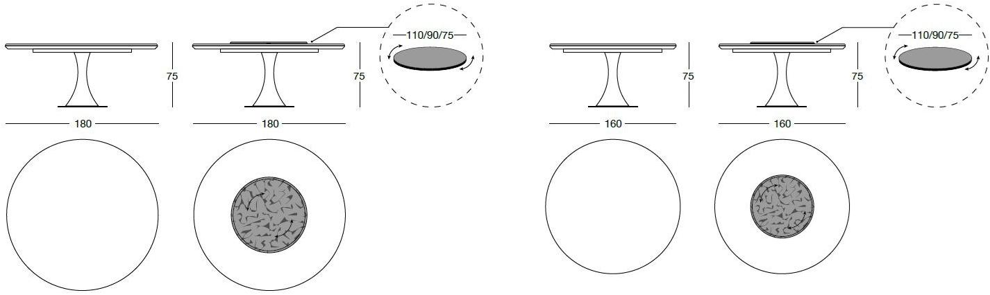 Longhi Круглый мраморный стол Loveluxe 2017 – essence collection T 170 - Вид №4