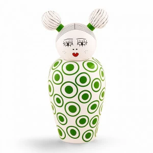 Ваза с крышкой фарфоровая 25,5х17 см бело-зеленая Canopie Izumi SELETTI ДИЗАЙНЕРСКИЕ 00-3883260 Белый;зеленый