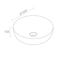 L601T0R0V0105 Раковина накладная ELITE ROUND 555х555х155 мм без перелива Черный матовый AeT ITALIA - Вид №1