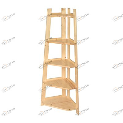 Угловой стеллаж деревянный с 5 полками бежевый Qwerty QWERTY  00-3971601 Бежевый 