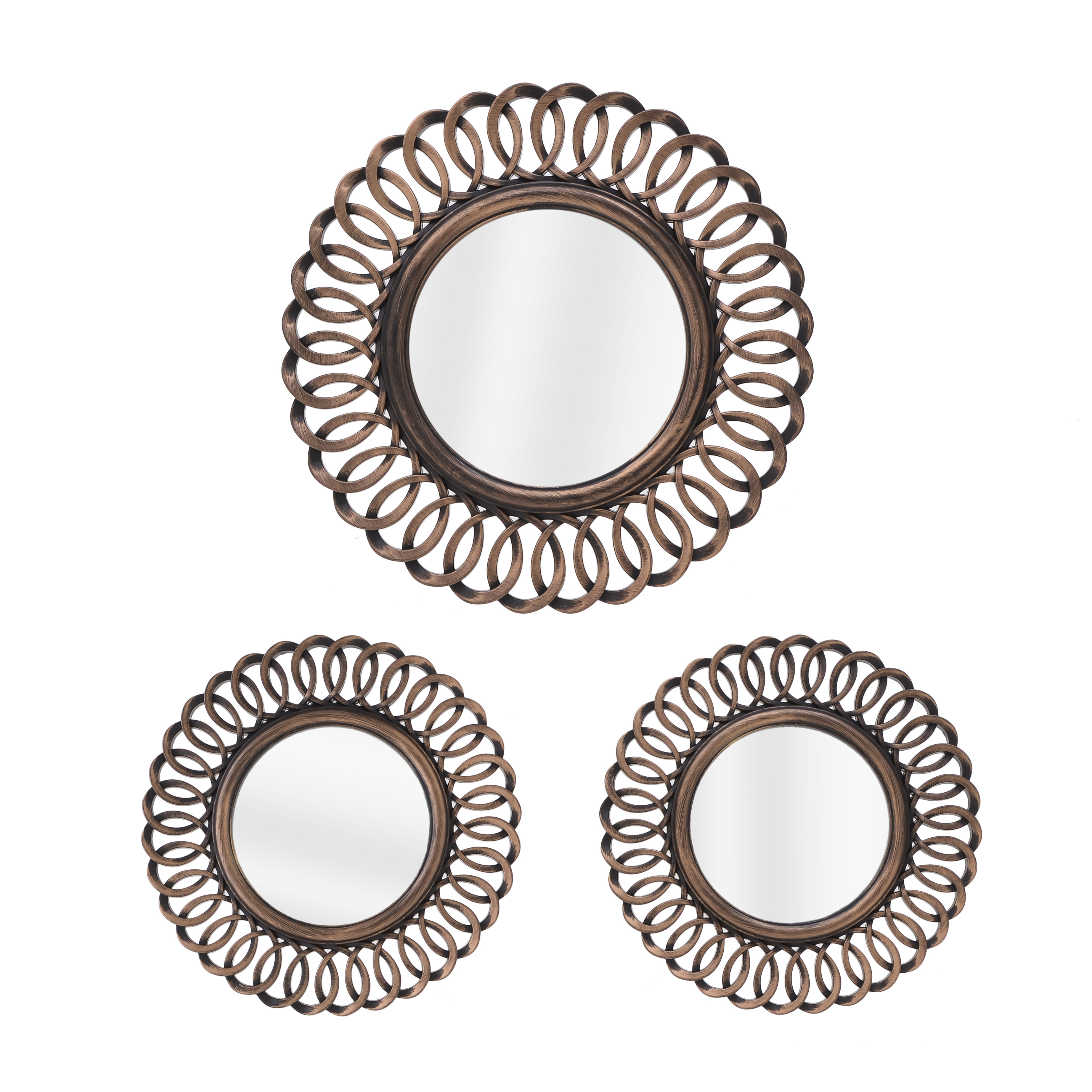 3870290.0018 ДЕКОР НАСТЕННЫЙ-ЗЕРКАЛО, НАБОР 3 ПРЕДМЕТА TO4ROOMS  - Вид №1