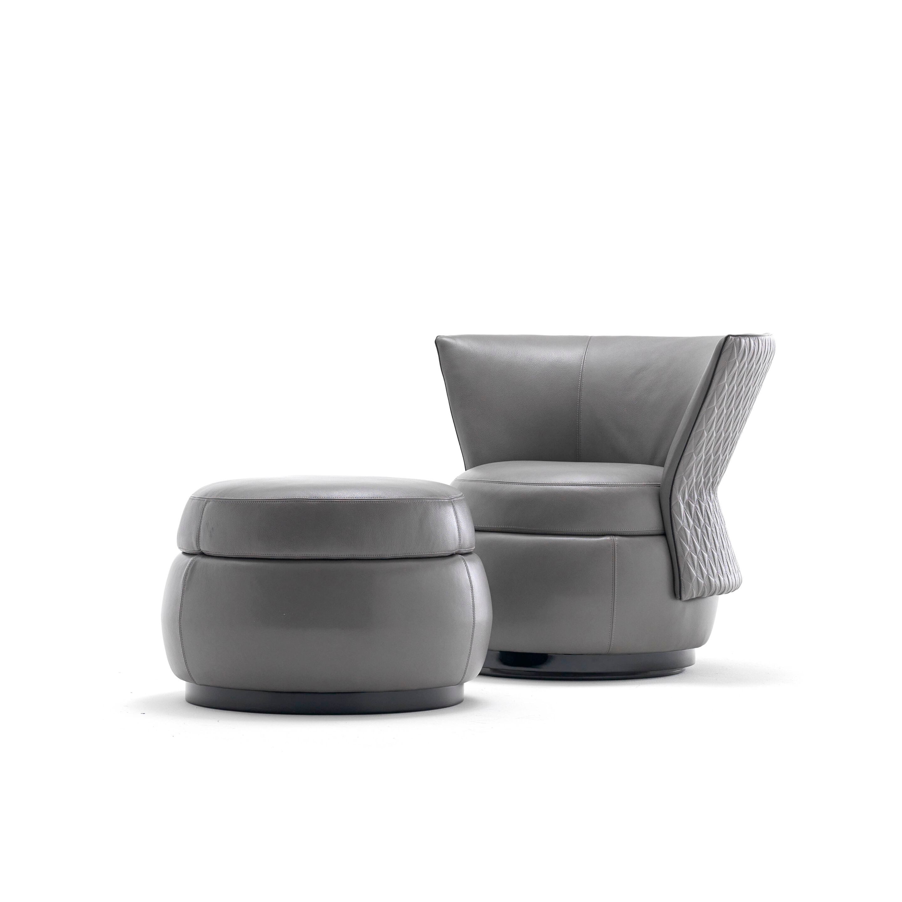 Круглый кожаный пуф CEPPI Evergreen ARCH-00121647 - Вид №1