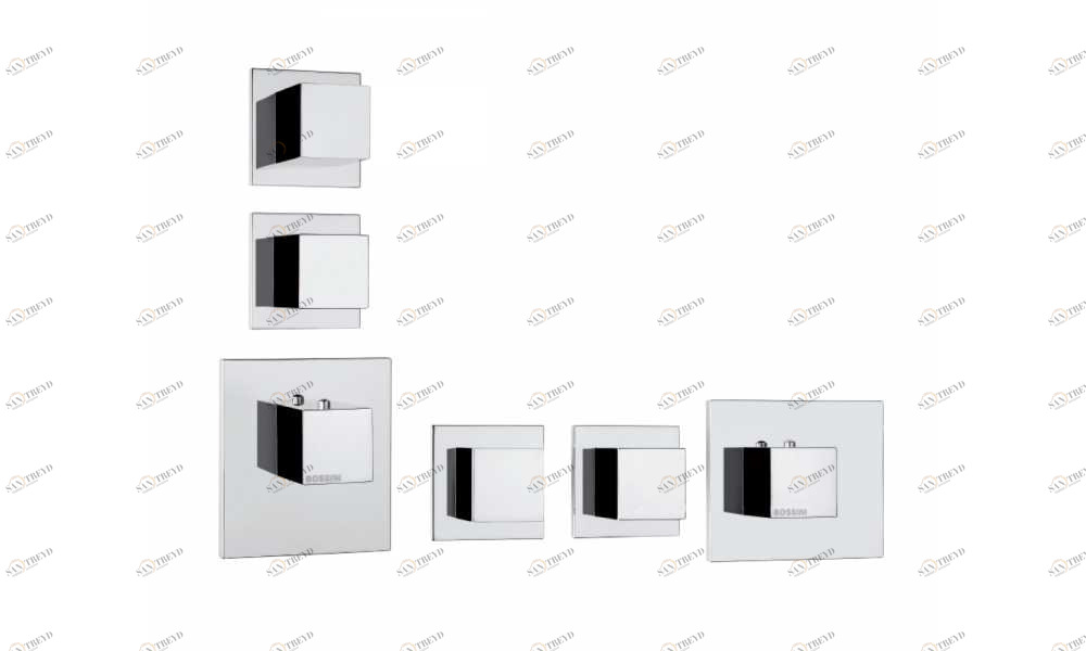 Z032203 + Z030201 000 Смеситель & запорный кран Cube 2 Outlets LP BOSSINI 