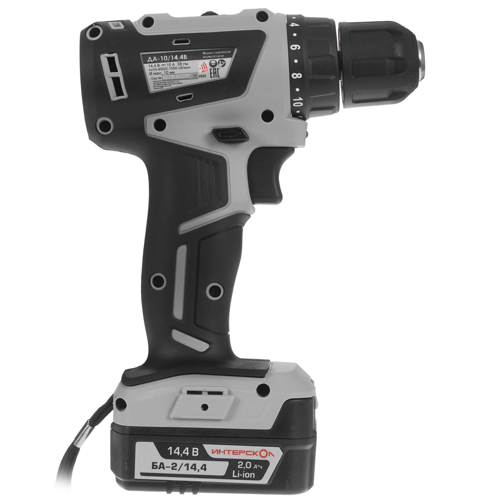 Дрель-шуруповерт Интерскол ДА-10/14.4В 5077148 STDN-0025199 - Вид №1