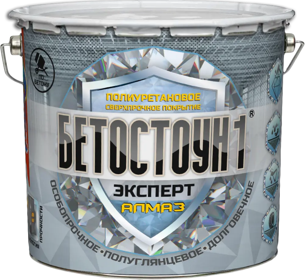 91583820 Эмаль для бетонных полов Красковия Бетостоун-1 Эксперт Алмаз полуглянцевая цвет серый RAL 7040 3 л STLM-0856579