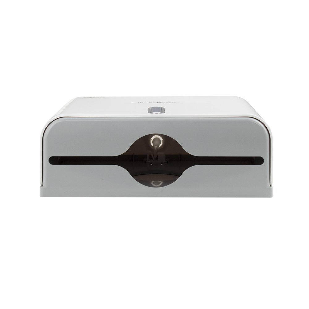 GFmark - Диспенсер для бумажного полотенца, с ключом, БЕЛЫЙ, с ГЛАЗКОМ, пластиковый, прямой. Под Z салфетки, код: 919  - Вид №2