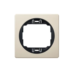 91701179 Рамка для розеток и выключателей Aling-conel Eon 80x80 мм 1 пост цвет кремовый с чёрным STLM-1407123