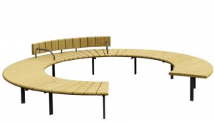 Euroform W Круглая деревянная скамья со спинкой