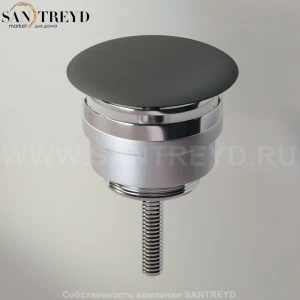 Agape  Нажимной донный клапан черный для раковин или биде с переливным отверстием MET0562E