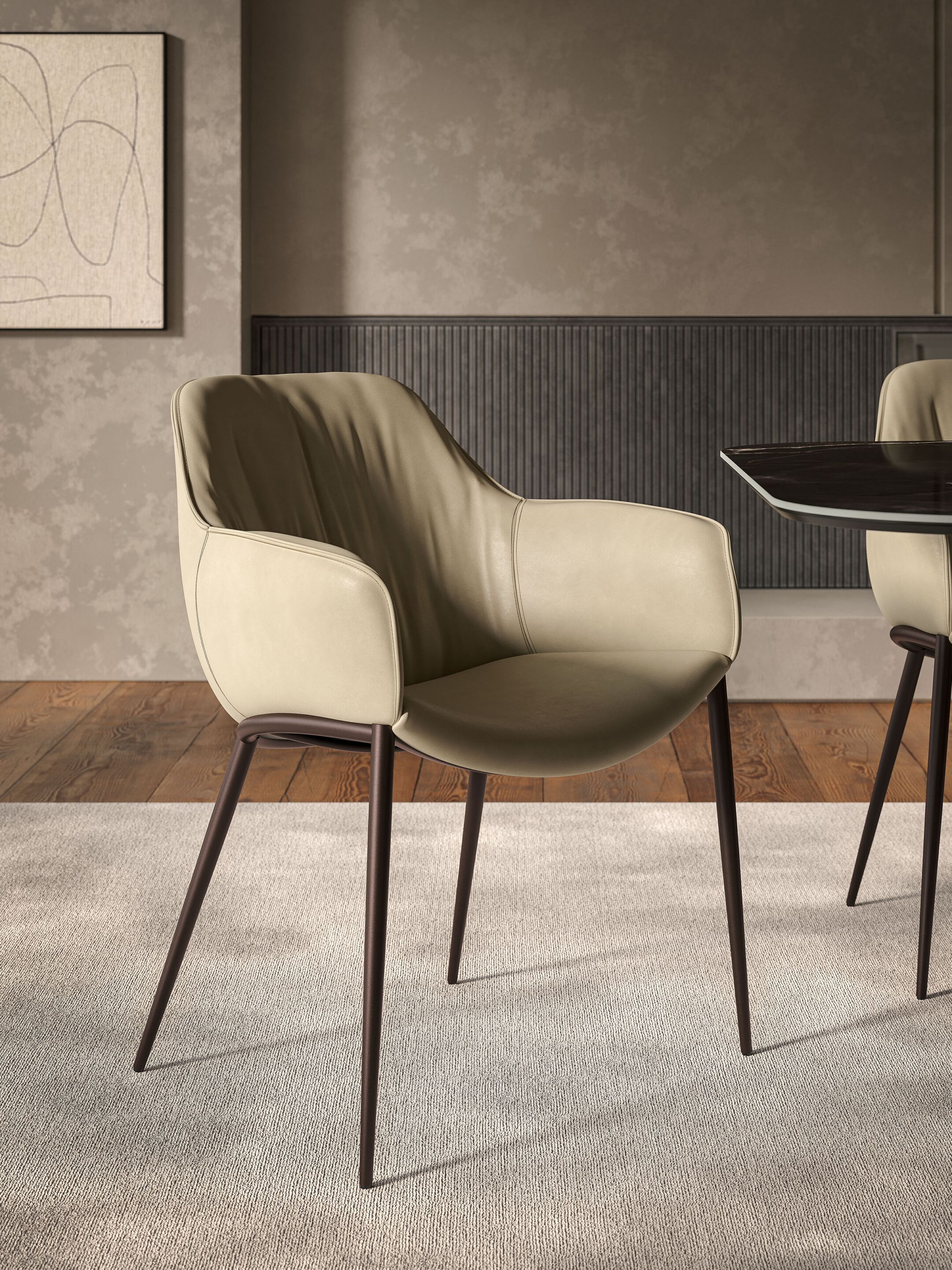 Кожаный мягкий стул с подлокотниками Cattelan italia Scarlett ARCH-00129726 - Вид №2