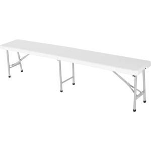 Скамья садовая складная Сатурн 184x31x44 см сталь/полиэтилен белая 82303188 STLM-2135646
