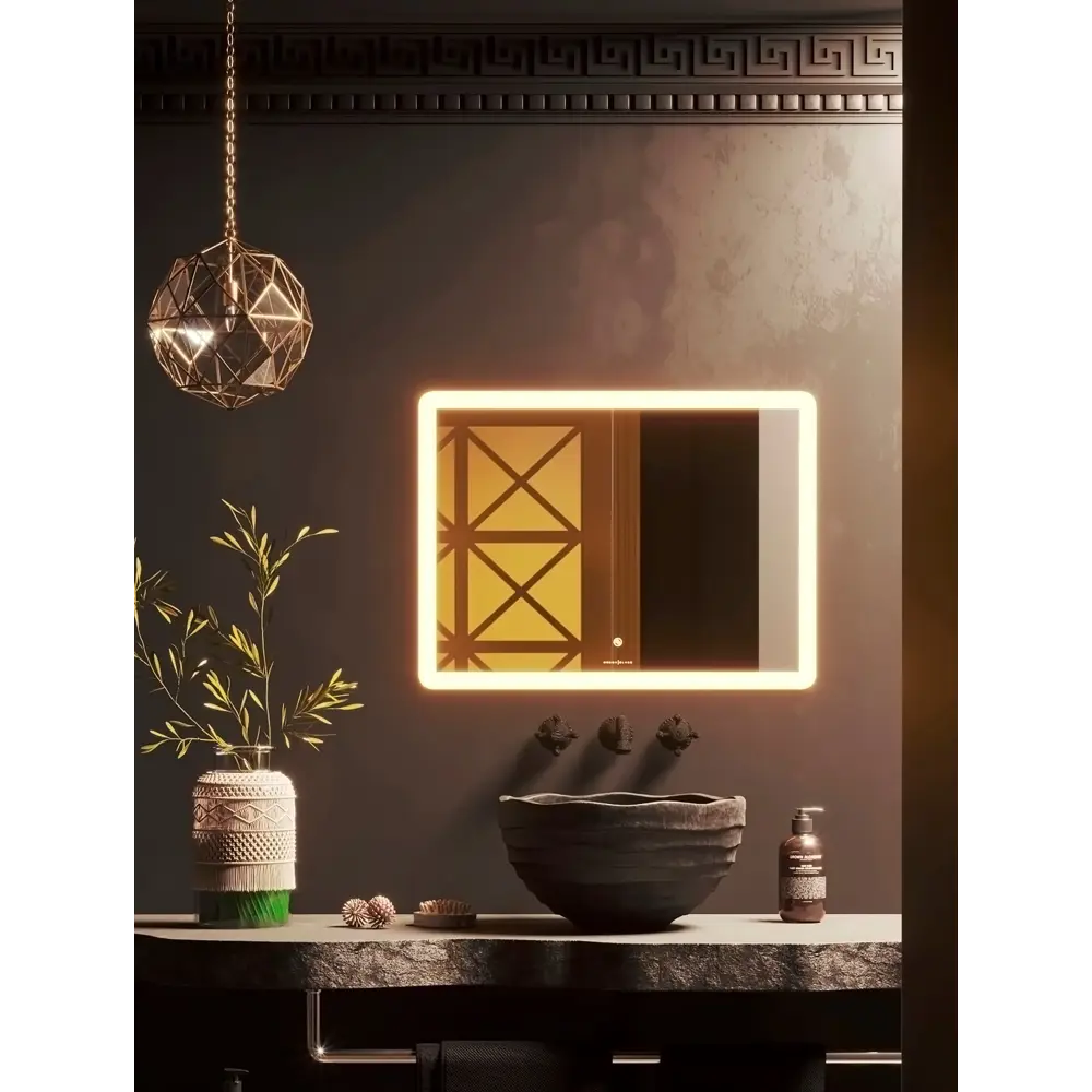 Зеркало для ванной Omega Glass Тип 4 SD934 с подсветкой 60x90 см прямоугольное STLM-2183887