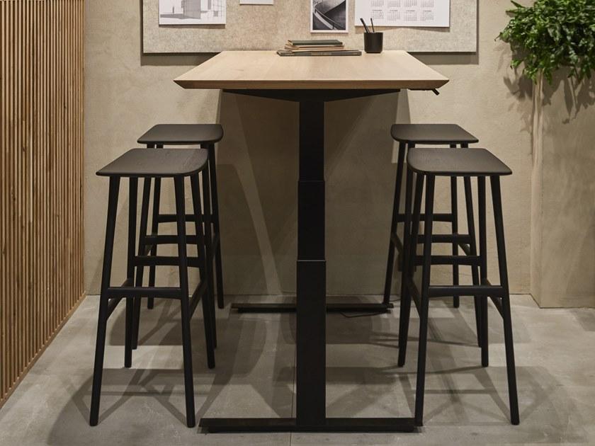 Ethnicraft Табурет из тикового дерева с подставкой для ног  53034/53041  - Вид №6