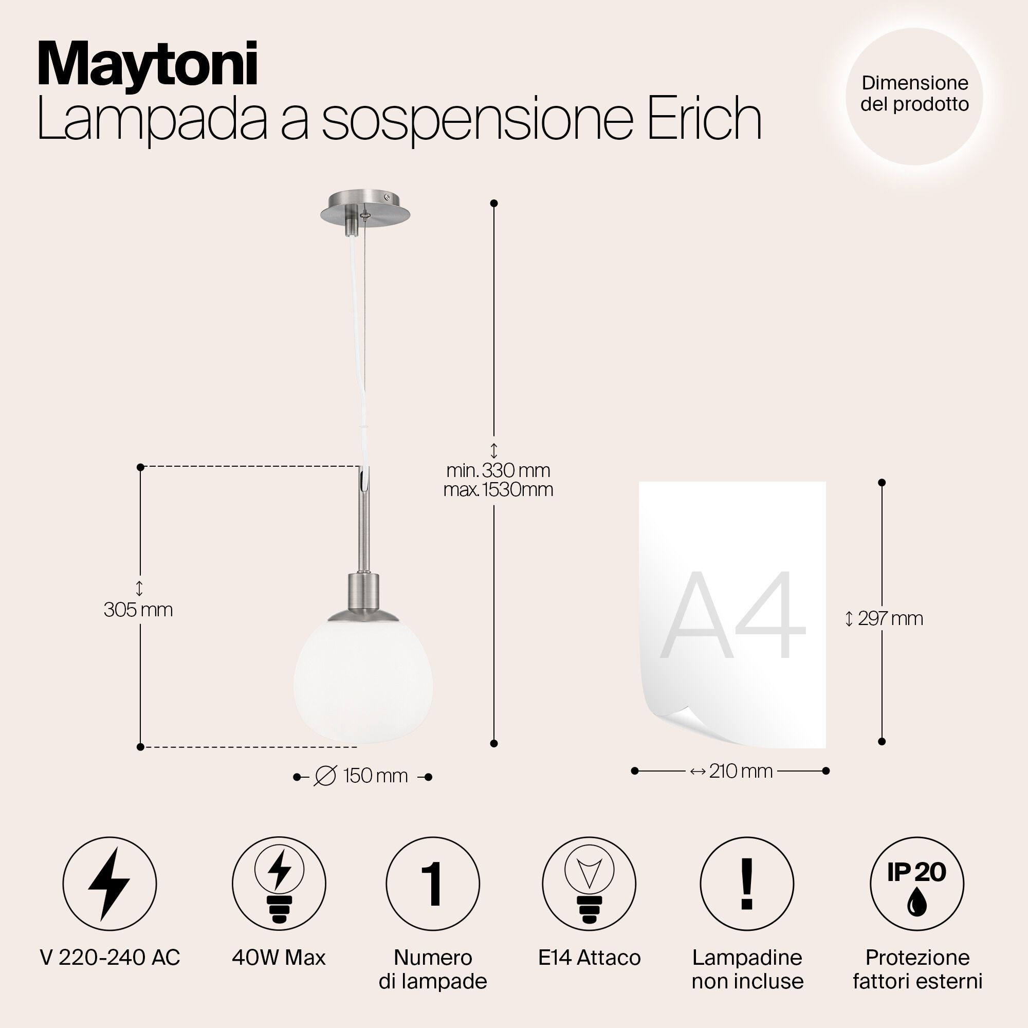 Стеклянный подвесной светильник Maytoni Erich ARCH-00111355 - Вид №6