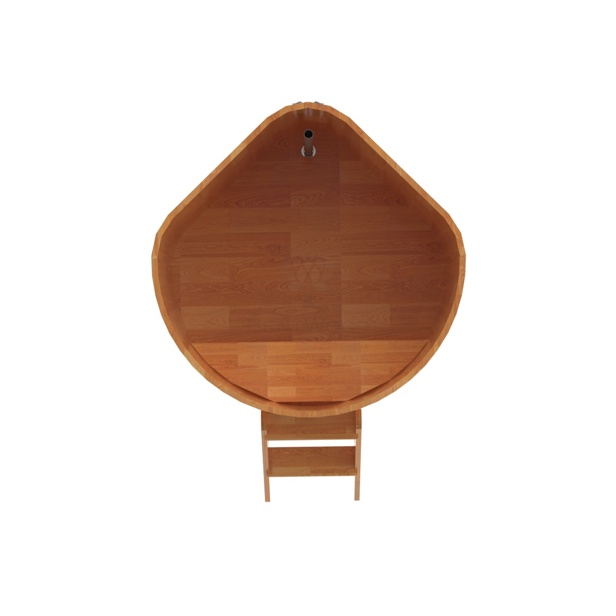 1573 Купель угловая из сращенных ламелей лиственницы 1,19х1,19х1,0 натуральные Alyarus  - Вид №5