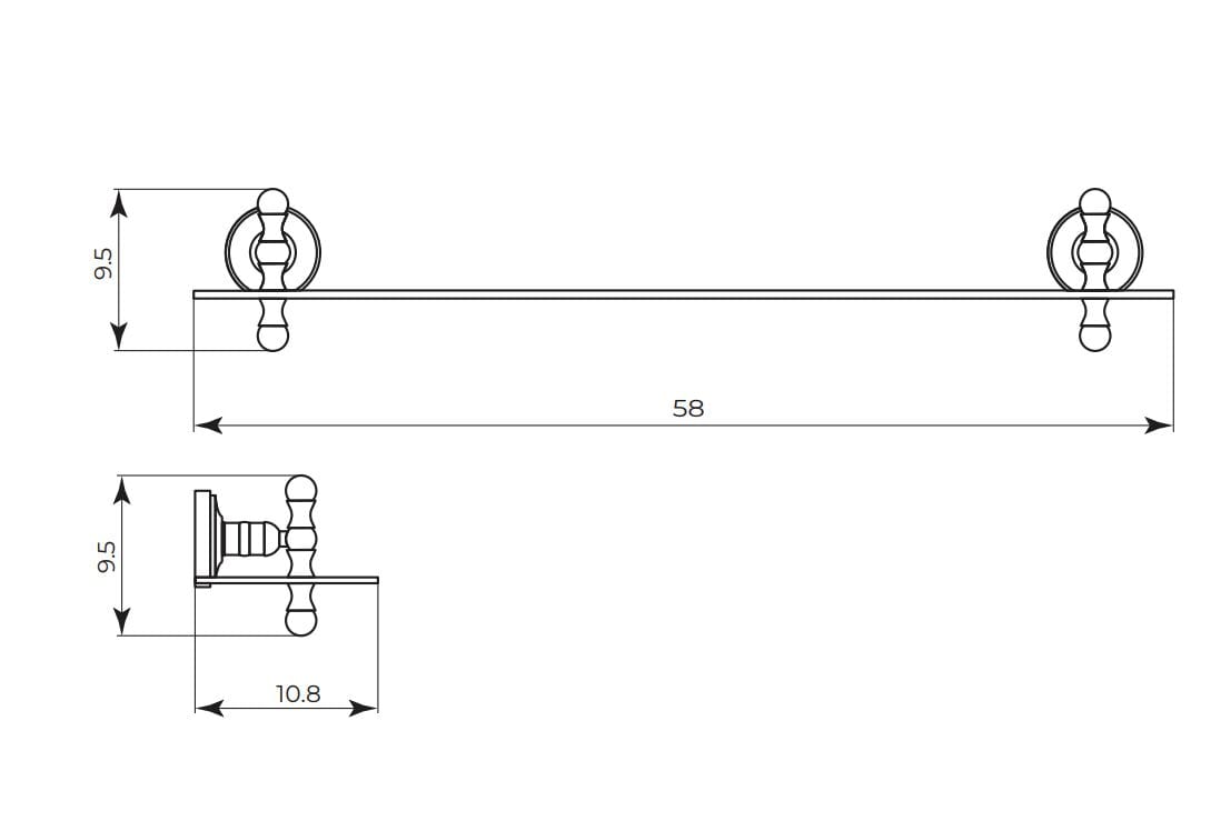 Хрустальная полка для ванной Gaia Mobili Complements ARCH-00028926 - Вид №2