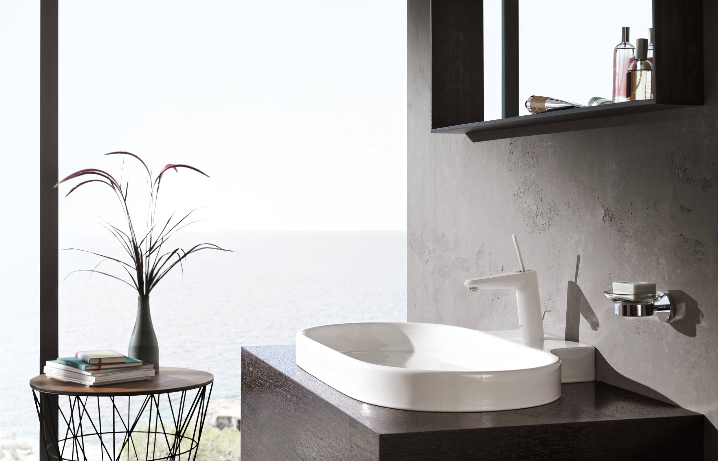 Смеситель для раковины GROHE Eurodisc Joy с донным клапаном, средний излив, белая луна (23427LS0) - Вид №4