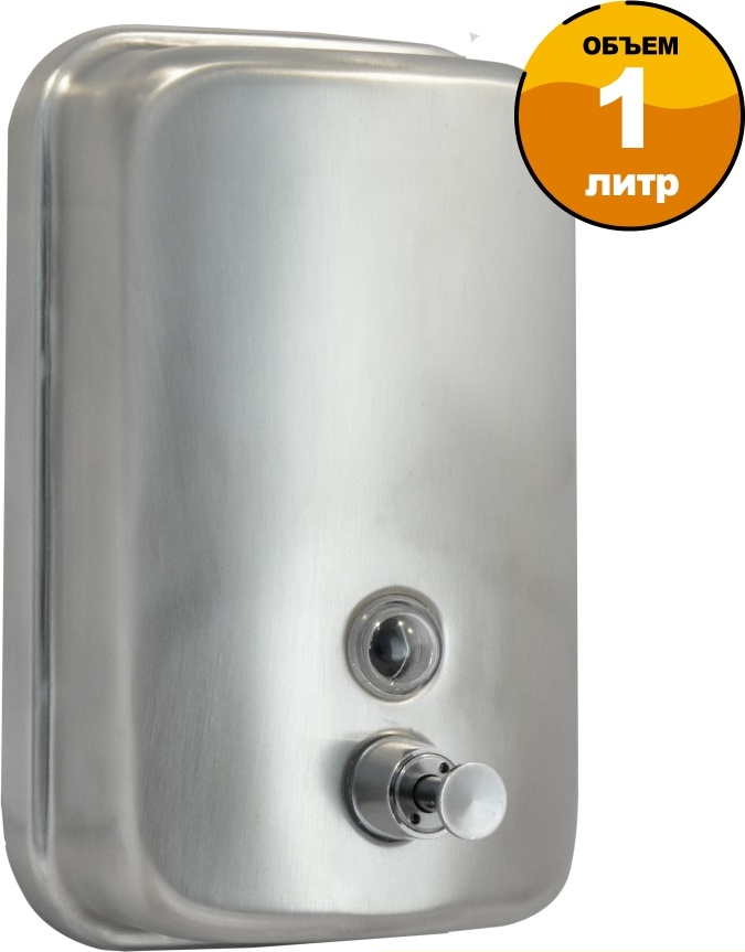 2512.043 Дозатор для жидкого мыла из нерж стали матовый антивандальный TM804ML Solinne Puff 