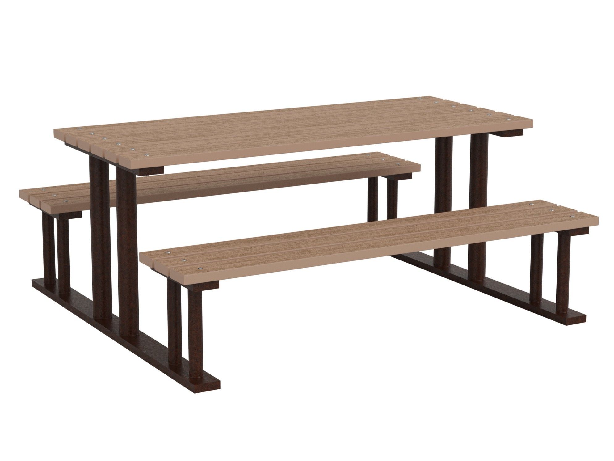 Прямоугольный стол для пикника WPC со встроенными скамейками Lazzari Mediterraneo ARCH-00129116