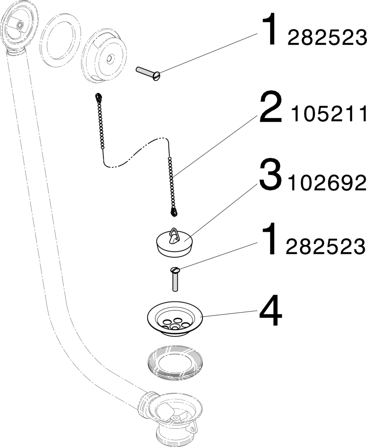 Канализационная арматура  Сифоны для ванн и душевых поддонов  Сифоны для ванн  Не содержит/в комплект не входит: VIEGA 124 052 Модель 6311 Santreyd  - Вид №2