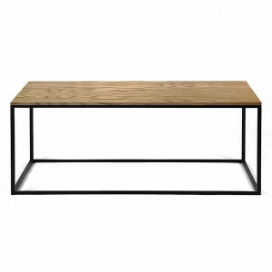 Журнальный столик прямоугольный темный дуб с черными ножками 100 см Lingard black INTELLIGENT DESIGN  260836 Коричневый