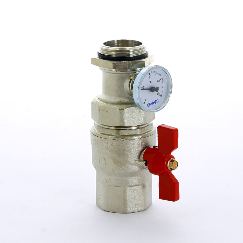 Краны шаровые с разъемным соединением НВ с термометром Progress бабочка EMMETI 1"1/4, 2шт 01306132 - Вид №3