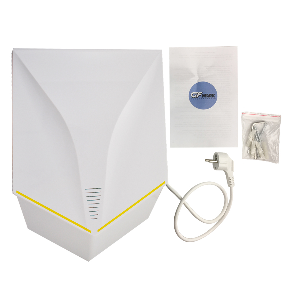 GFmark - Сушилка для рук, модель V-windblade - ПРЕМИУМ, 1000W, цвет белый, код: 6860  - Вид №6