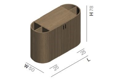 Двойной дубовый напольный умывальник с ящиками Inbani решетки ARCH-00011882 - Вид №7