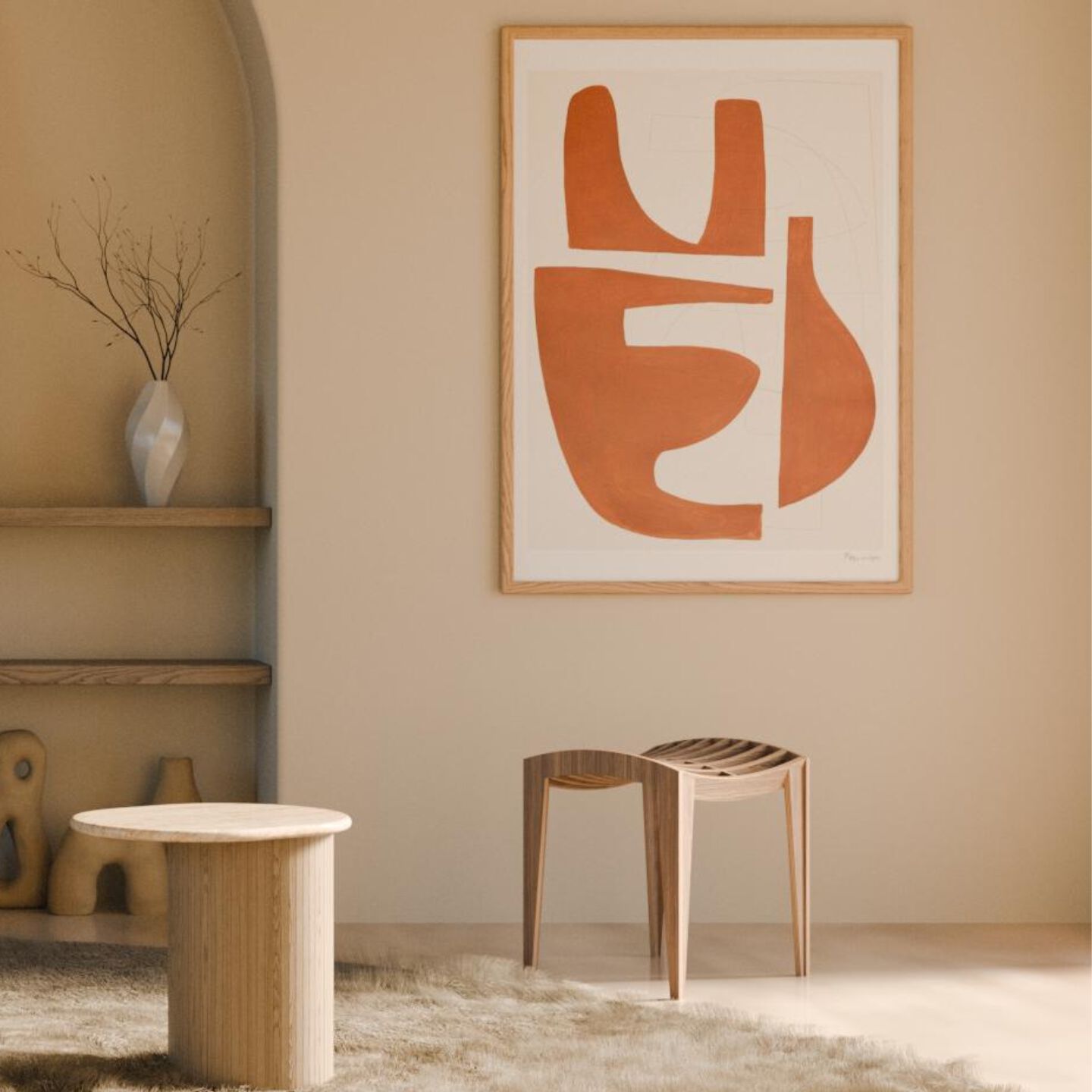 Низкий стул грецкого ореха Morelato ноль ARCH-00032076 - Вид №2