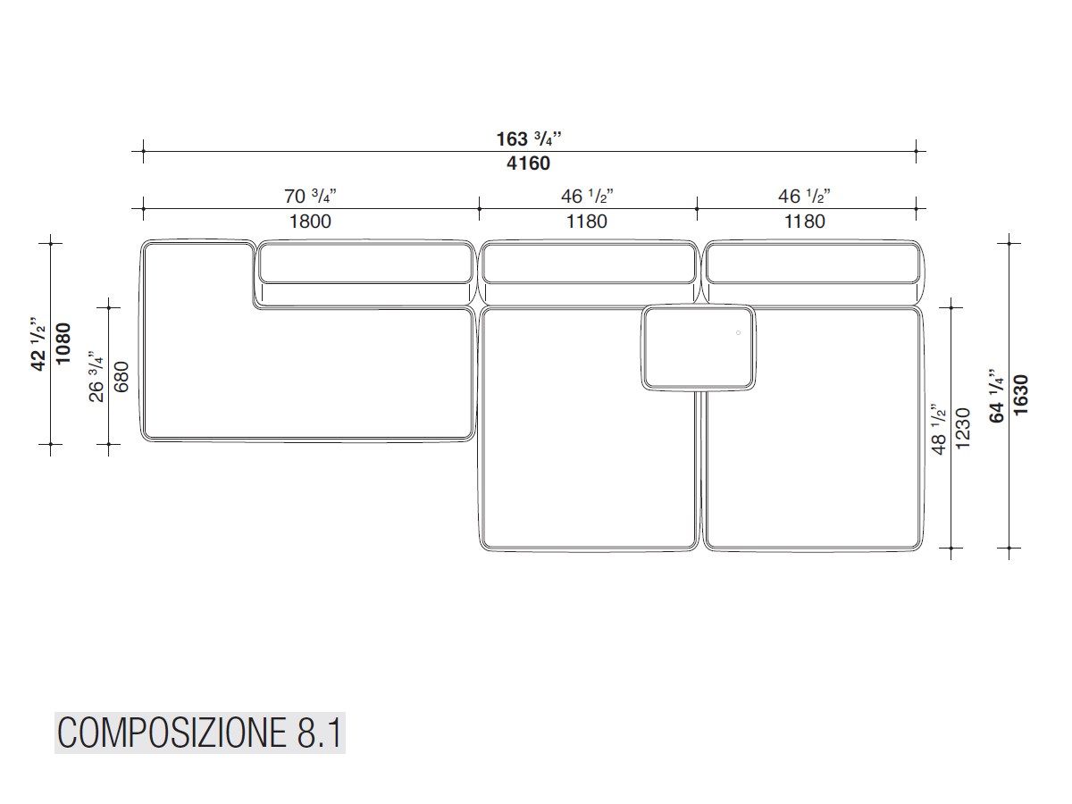 Секционный диван из ткани Lema CLOUD ARCH-00034290 - Вид №26