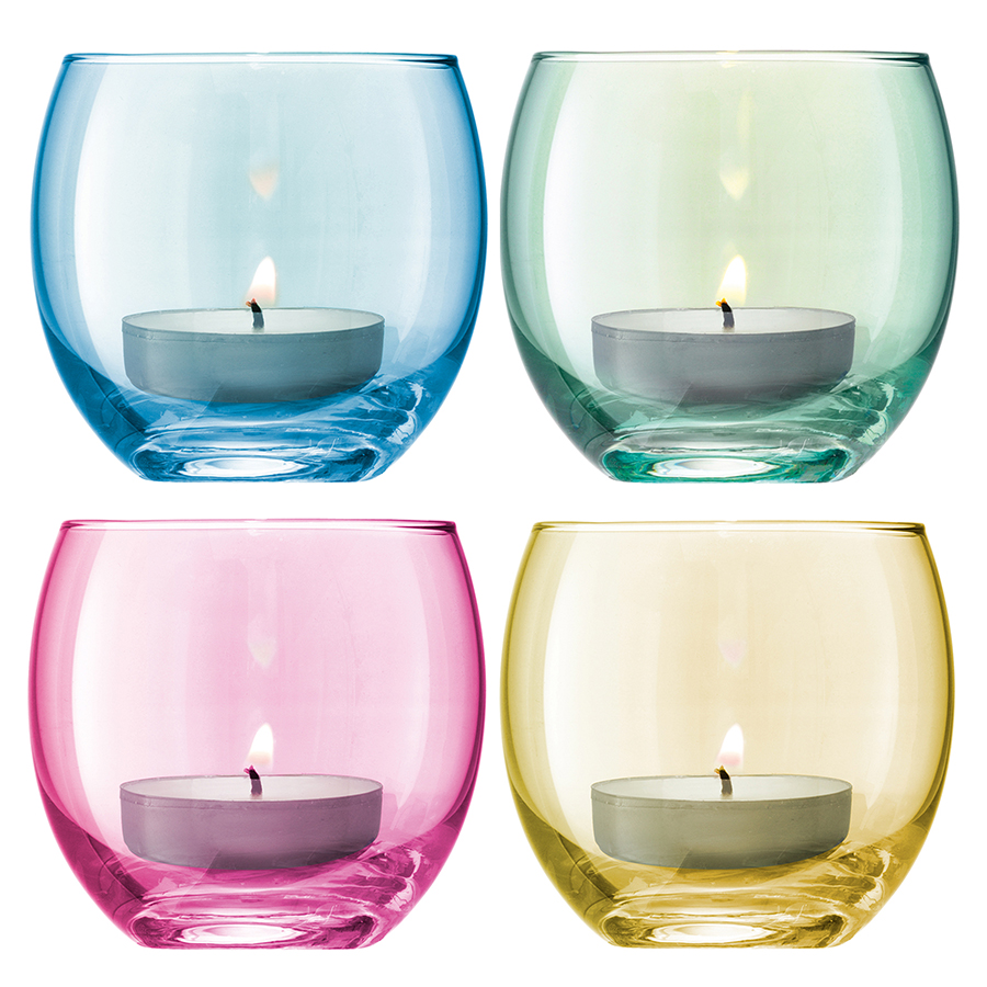 G570-06-294 Набор из 4 подсвечников для чайных свечей polka пастель LSA International 