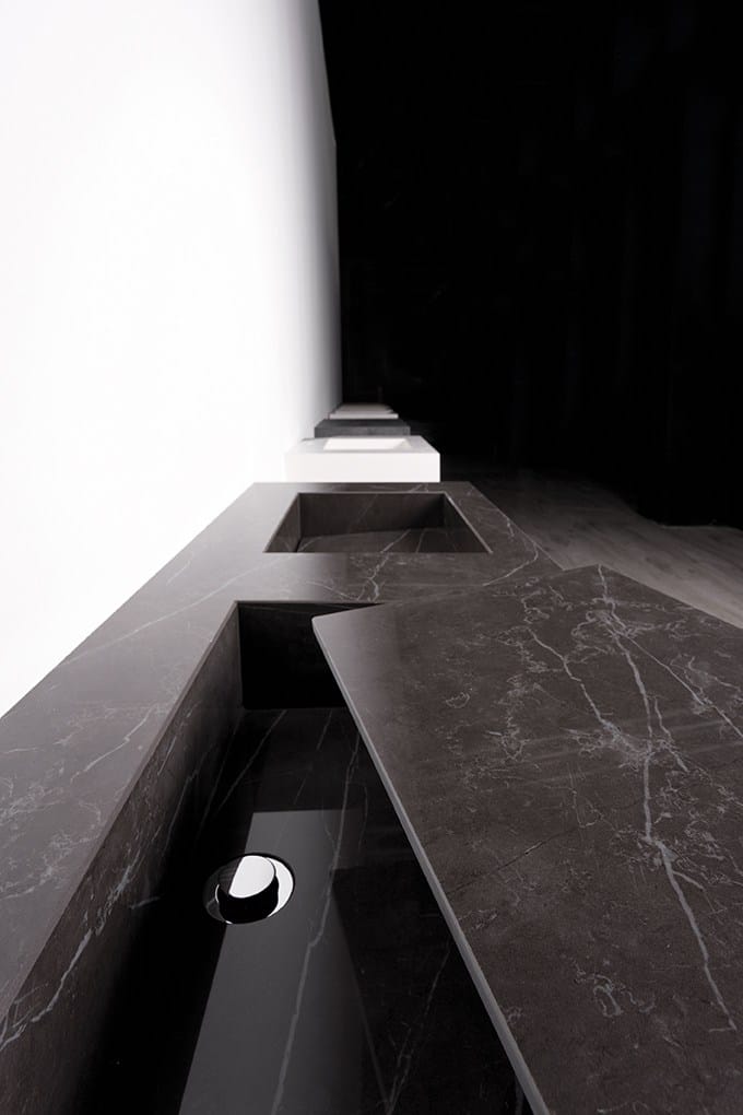 Прямоугольная двойная подвесная раковина из керамогранита Fiandre Aqua Maximum ARCH-00025767 - Вид №2